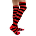 thumbnail image 5 of COUVER Women Striped Over Knee Stockings, Red Black, 2 Pairs, 5 of 8