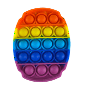 Oval Rainbow Push Pop Bubble Sensory Toy for Autism Stress Reliever , Push Pop Bubble Fidget Toy, Silicone Bubble Toy, Squeeze Pop It Fidget Toy for Home Office for Anxiety Adults, Kids, Toddler