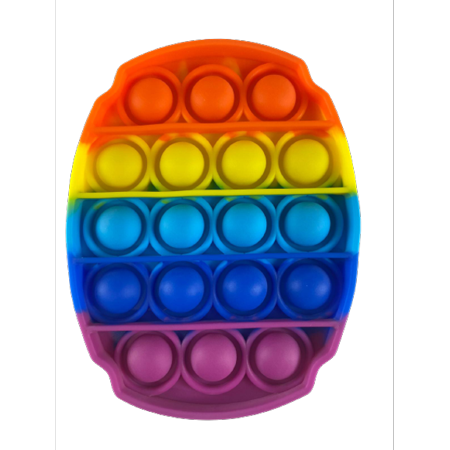 Oval Rainbow Push Pop Bubble Sensory Toy for Autism Stress Reliever , Push Pop Bubble Fidget Toy, Silicone Bubble Toy, Squeeze Pop It Fidget Toy for Home Office for Anxiety Adults, Kids, Toddler