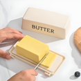 thumbnail image 6 of ACDANC Butter Holder with Lid and Knife,Food Grade Plastic Butter Dish for Countertop,Large Butter Storage Container with Cover,White, 6 of 9