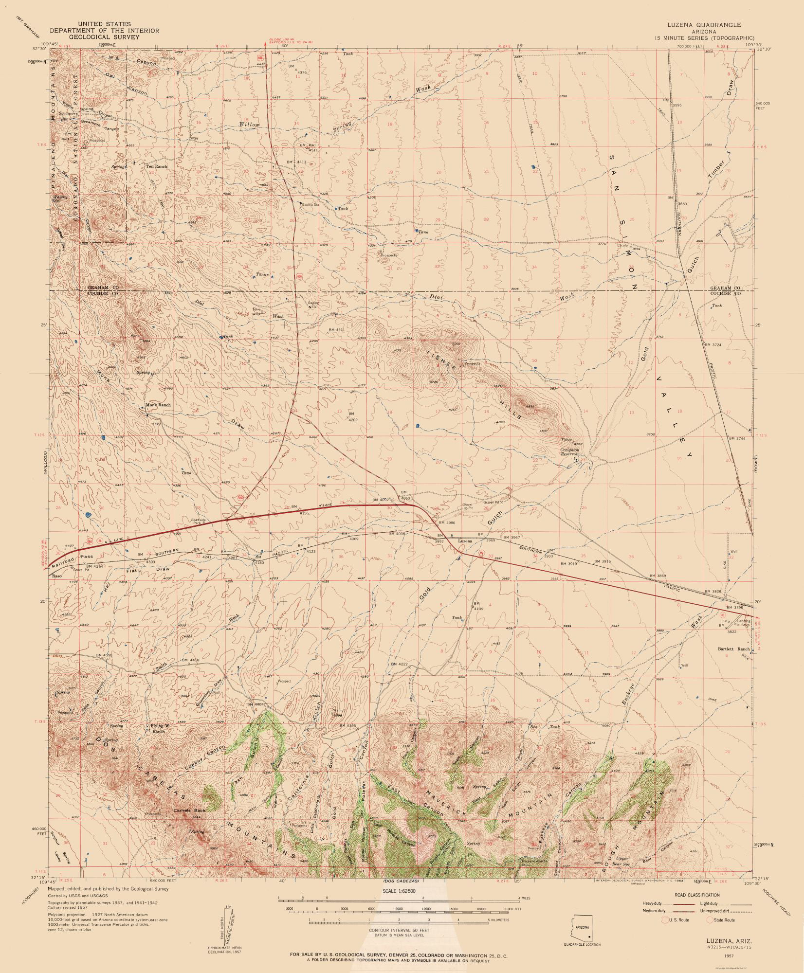 USGS 1962-23 x 28.58 Supai Arizona Quad 