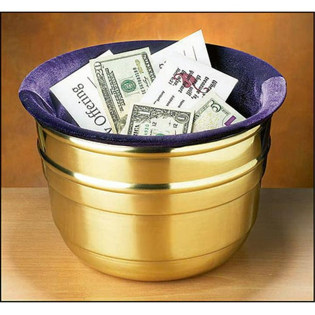 Christian Brands Church Supply NS290 Large Offering Pot, Purple Bag