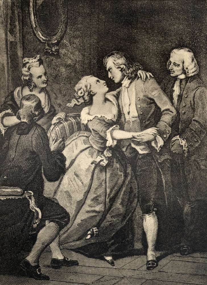 Emile From Jean Jacques Rousseaus Emile Or On Education Here Emile Is With His Wife To Be Sophie From Les Maitres De La Sensibilite Francaise Au Xviii Siecle Canvas Art - Ken Welsh Design Pics (24 x