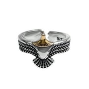 Ethnic style old eagle feather ring