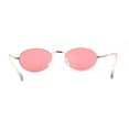 thumbnail image 4 of Hippie Micro Narrow Oval Pop Color Lens Metal Rim Sunglasses Gold Rose Pink, 4 of 4