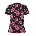 thumbnail image 4 of Naloa Lilies Flowers Print T-Shirts Short Sleeve V Neck Tees for Women Fashion Tops Trendy Lightweight Soft Casual Summer Outfits Clothes, 4 of 5