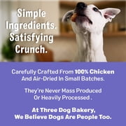 Three Dog Bakery Bark'n Crunch! Chicken Chips with 100% Real Chicken - 4oz - High Protein Dog Treats