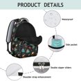 thumbnail image 4 of Alien and Meteor Black Pattern Backpack for School, Cute School Bag with Adjustable Shoulder Straps and Padded Back, 15.3"x11"x7.1", 4 of 5