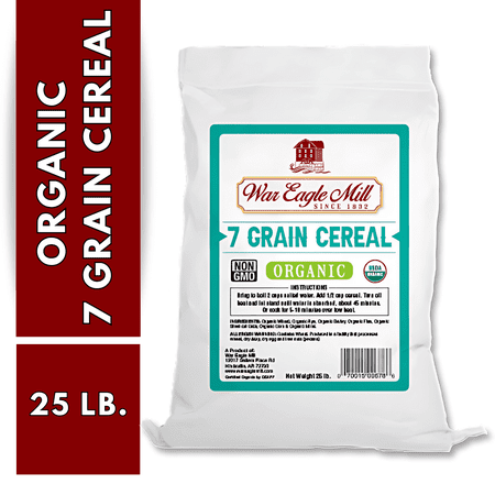 War Eagle Mill 7 Grain Organic Cereal, Whole Grain Breakfast Blend, 25 lb Bag