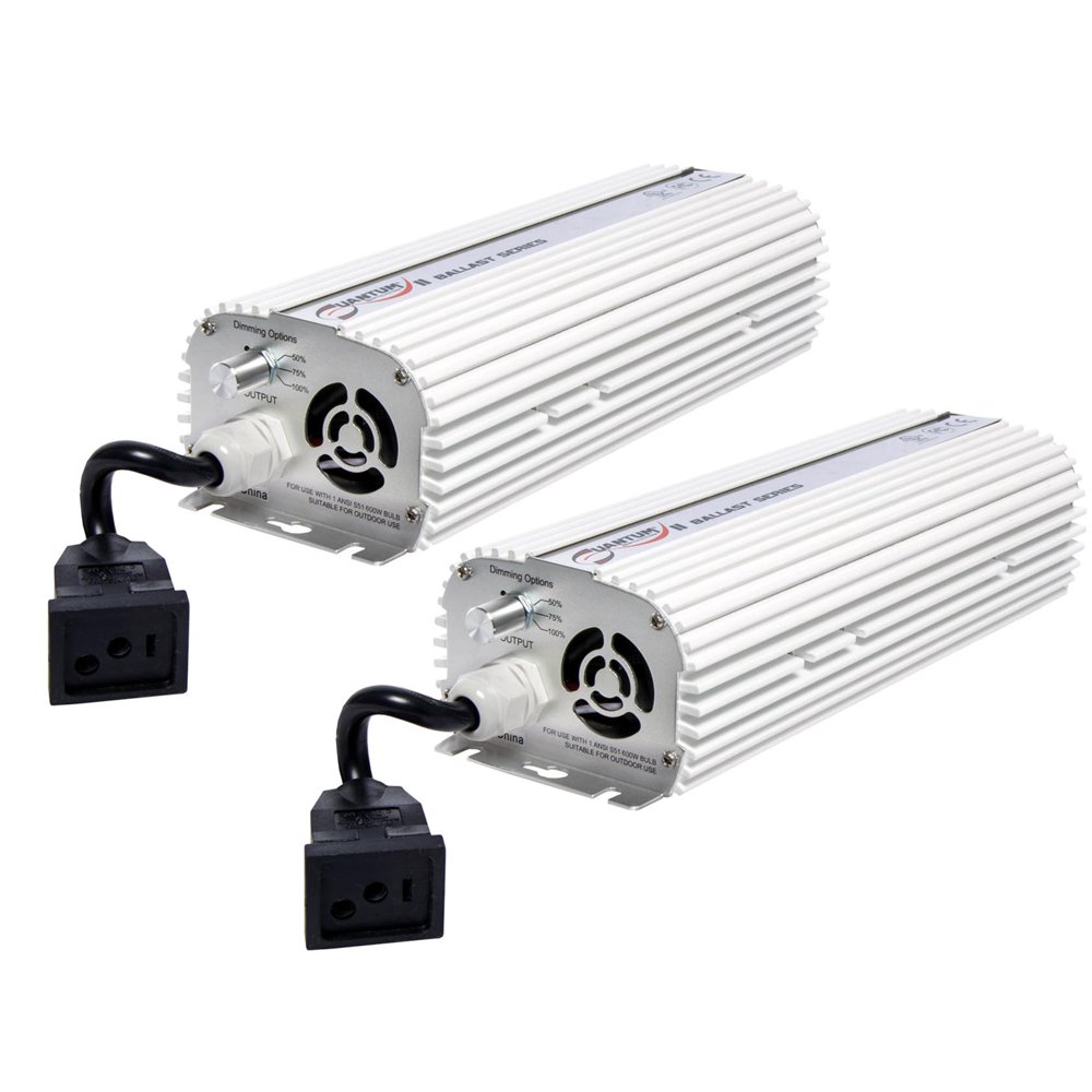 (2) QUANTUM 600W Watt HPS & MH Dimmable Digital Grow Light Lamp