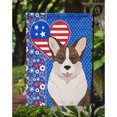 thumbnail image 3 of Brindle Cardigan Corgi USA American Flag Garden Size 11.25 in x 15.5 in, 3 of 5
