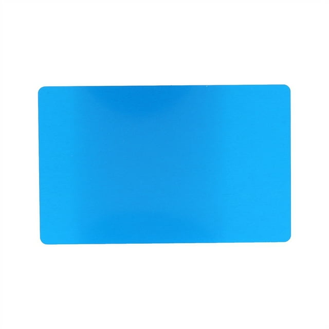 Leylor Business Cards - 50Pcs 5 Colors Impressive Blanks Mark Engraved Metal Smooth Business Visiting Name Cards (Blue)