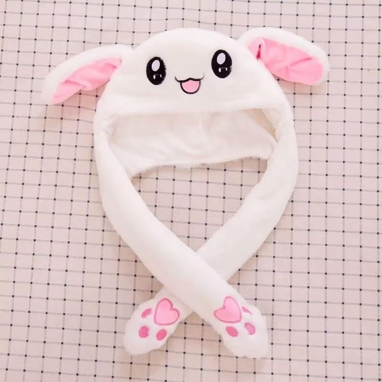 Ear Moving Jumping Rabbit Hat Animal Hat Pop Up Ears Plush Bunny Hat