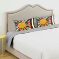 thumbnail image 3 of Yayeee Pillowcase Standard Size Set of 2 Satin Wrinkle Resistant Pillow Case, Geometric Sun, 3 of 7