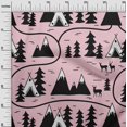 thumbnail image 3 of oneOone Cotton Silk Light Pink Fabric Mountain Pattern Fabric For Sewing Printed Craft Fabric By The Yard 42 Inch Wide, 3 of 5