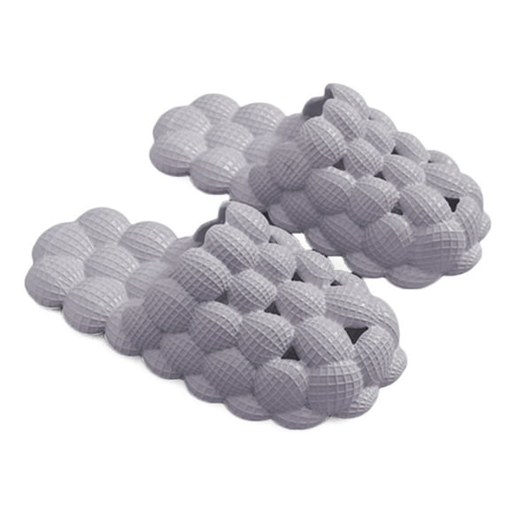 AUXDIQ Bathroom Slippers Women Men Non Slip House Shoes Shower Sandals Beach Pool Slides, Grey, 6.5/7 US