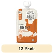 (12 pack) Serenity Kids Free Range Turkey Stage 2 Baby Food Organic Sweet Potato Pumpkin & Beet, 3.5oz Pouch