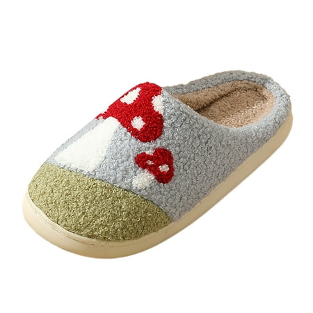 

JDEFEG Comfortable Home Slippers Winter Cotton Slippers for Couples Thick Sole Soft Sole Shoes Thickened Non Slip Cute Bedroom Slipper Khaki Size 42