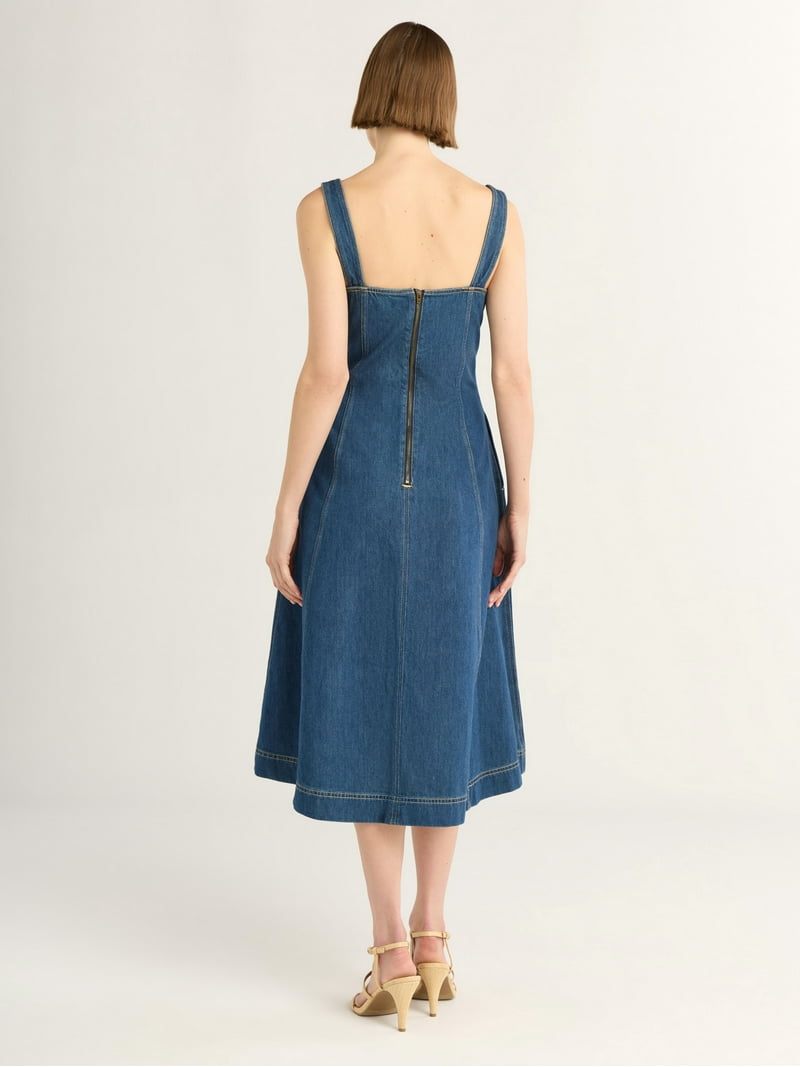 white christmas dresses Ronnie Denim Dress | Free People main image 1
