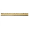 Double Beveled Inches And Metric Wood & Metal Edge Ruler, Clear