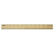 Double Beveled Inches And Metric Wood & Metal Edge Ruler, Clear
