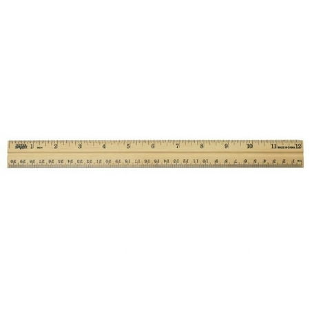 Double Beveled Inches And Metric Wood & Metal Edge Ruler, Clear