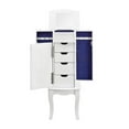 thumbnail image 4 of Linon Honor Jewelry Armoire Front Shutter Panel 4 Lined Drawers in White Wood, 4 of 17