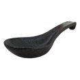 thumbnail image 4 of Pack of 6 Charcoal Grey Tone Hakumu Ceramic Asian Soup Spoons With Hook 5.75"L, 4 of 9