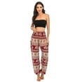 thumbnail image 3 of Previn Women's Hippie Pants Boho Yoga Soft Lightweight Harem Pant Sweat Pants High Waisted Thin Cool Comfy Gym Beach Bohemian Pants H01302 Small-Large, 3 of 5