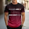 thumbnail image 2 of CONZONE Mens Tshirts Short Sleeve T-Shirts for Men Crew Neck Gradient Color Letter Graphic Casual Summer Tee Tops, 2 of 4