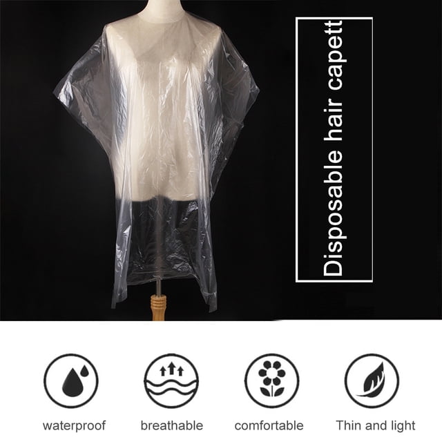 Cape de Coupe de Cheveux Jetables Capes de Salon de Coiffure Imperméables Outils de Barbier 50Pcs Capes de Coupe de Cheveux Jetables Capes de Salon de Coiffure Imperméables Capes de Salon de Coiffure