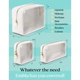 thumbnail image 4 of Set de 3 bolsas cosméticas Embla Clear para mujer, color blanco, 4 of 6