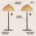 thumbnail image 3 of JONATHAN Y Tilly 12.75" Modern Coastal Indoor/Outdoor Wicker Shade Rechargeable/Cordless Dimmable Integrated LED Table Lamp, Light Brown (Set of 2), JYL7169A-SET2, 3 of 7