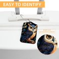 thumbnail image 3 of Cartoon Owl Square PU Leather Luggage Tags, 2 Pack, with Privacy Cover and Stainless Steel Ring - Suitable for Travel, Backpack, Handbag - Bag Tags, Handbag Tags, 3 of 7