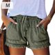thumbnail image 5 of Sonducket Pantalones cortos de mezclilla con cordón de cintura alta suave para mujer pantalones cortos de mezclilla con bolsillo para Prendas para la parte inferior del cuerpo Verde METRO, 5 of 5