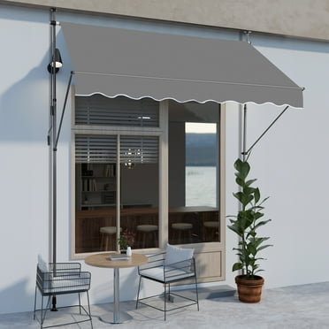78.7"D x 47.2"W x(78.7 -118.1)"H Retractable Awning Grey