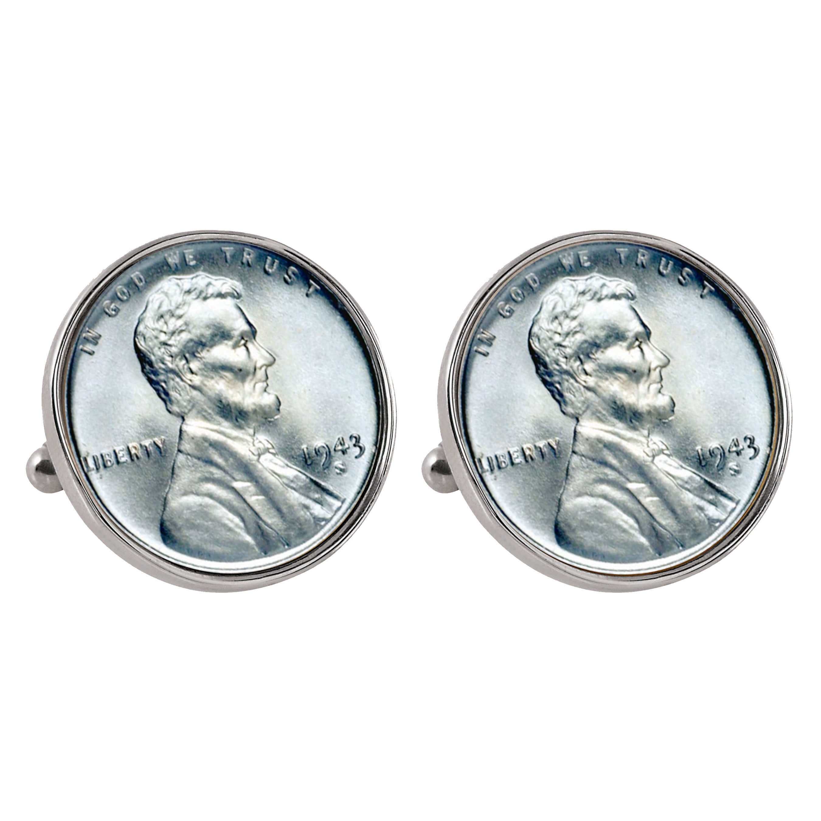 Steel Cufflinks Penny Coin Coin Collector Cuff Links
