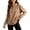 #01-Khaki, variant on Women Fall Henley Snap Button Stand Collar Sweatshirt Long Sleeve Pocket Loose Oversized Casual Pullover Tops Size M, Khaki