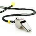 thumbnail image 4 of Silbato, paquete de 2 silbatos deportivos de acero inoxidable con cordón, silbatos con sonido fuerte y nítido, ideales para entrenadores, árbitros y funcionarios JM, 4 of 5