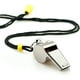 thumbnail image 4 of Silbato, paquete de 2 silbatos deportivos de acero inoxidable con cordón, silbatos con sonido fuerte y nítido, ideales para entrenadores, árbitros y funcionarios JM, 4 of 5