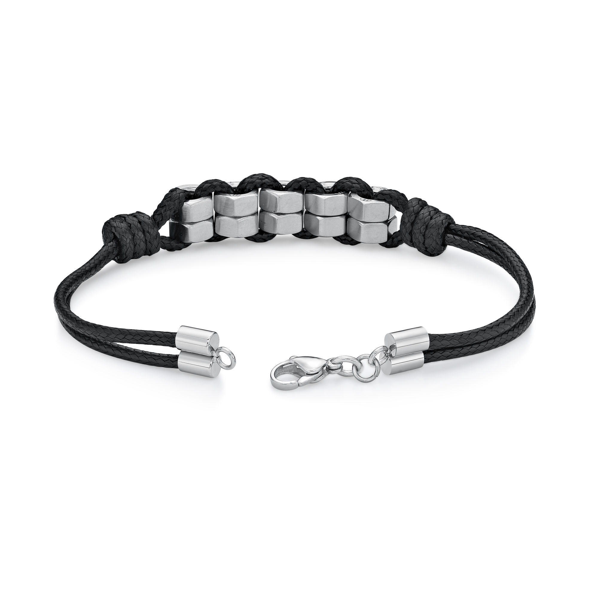 Metro Jewelry Thick Hexagon Nuts Bracelet for Men in Stainless Steel with Ion Plating 8.25 Inches Long 11 mm Wide Lobster Claw