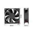 thumbnail image 2 of Unique Bargains Authorized 80mmx80mmx25mm 12V  Black Brushless DC Cooling Fan YY8025H12B, 2 of 3