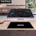 thumbnail image 2 of Parrilla de gas SUPRA Signature, Spyder 87 empotrable de 5 Quemadores de Cristal Templado Negro Mate, 2 of 11