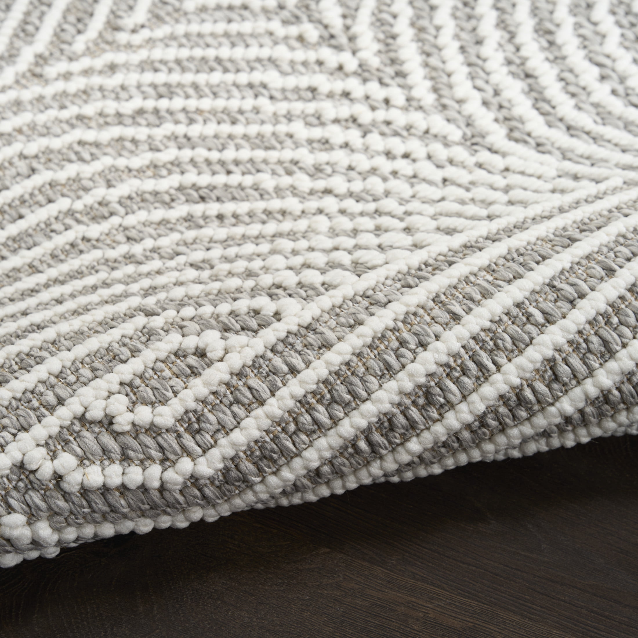 Nourison Textured Home 5'3" x 7' Grey Ivory Modern Indoor Rug