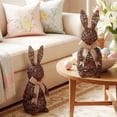 thumbnail image 5 of Guvpev 16" Hand-Woven Wicker Easter Bunny with Fishtail Burlap Bow, Rustic Rattan Rabbit Topiary Figurine, Large Twig Topiary Decoration for Farmhouse Front Porch, Entryway & Spring Garden Decor, 5 of 7