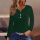 thumbnail image 2 of Sudadera con capucha de lino,Blusa de verano con cuello en V para mujer, túnica informal con botones, manga larga de poliéster, tejido ligero y transpirable, ideal para uso diario, sopatenor, 2 of 8