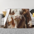 thumbnail image 1 of Balery Cow With Butterflies Manta de Franela con Dibujo, Lujo Ultra Suave y Cálido, Antipelusa y Resistente a las Arrugas para Cama, Sofá, Camping -80"x60", 1 of 6