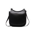 thumbnail image 4 of Bolsa de hombro de color sólido cruzados con solapa grande de cuero para mujer (Negro) Likrtyny Para Estrenar, 4 of 9