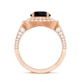 thumbnail image 3 of Rosec Jewels Certified Lab Grown Black Diamond Engagement Ring with Double Halo - Black and White Ring for Women - AAAA Quality, 10K Rose Gold, US 6.00, 3 of 9