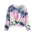 thumbnail image 5 of Arshiner Hoodies for Teen Girls Twist Front Tie Dye Hooded Sweatshirt Casual Long Sleeve Tops, 5 of 5